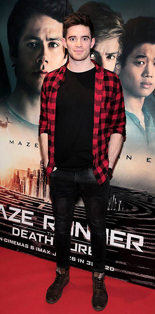 Peter Collins at the special preview screening of Maze Runner - The Death Cure at Cineworld IMAX, Dublin. Photo by Brian McEvoy