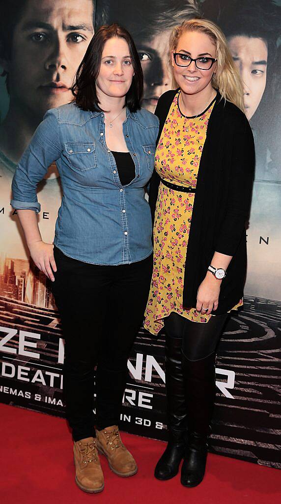 Fiona Mallon and Andrea Field at the special preview screening of Maze Runner - The Death Cure at Cineworld IMAX, Dublin. Photo by Brian McEvoy