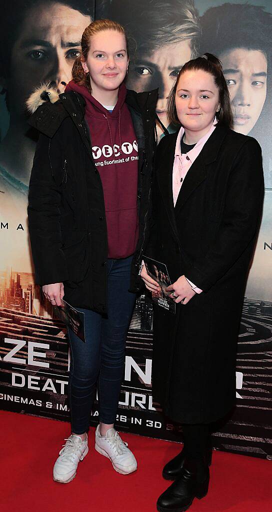 Betty Creighton and Niamh O Halloran at the special preview screening of Maze Runner - The Death Cure at Cineworld IMAX, Dublin. Photo by Brian McEvoy