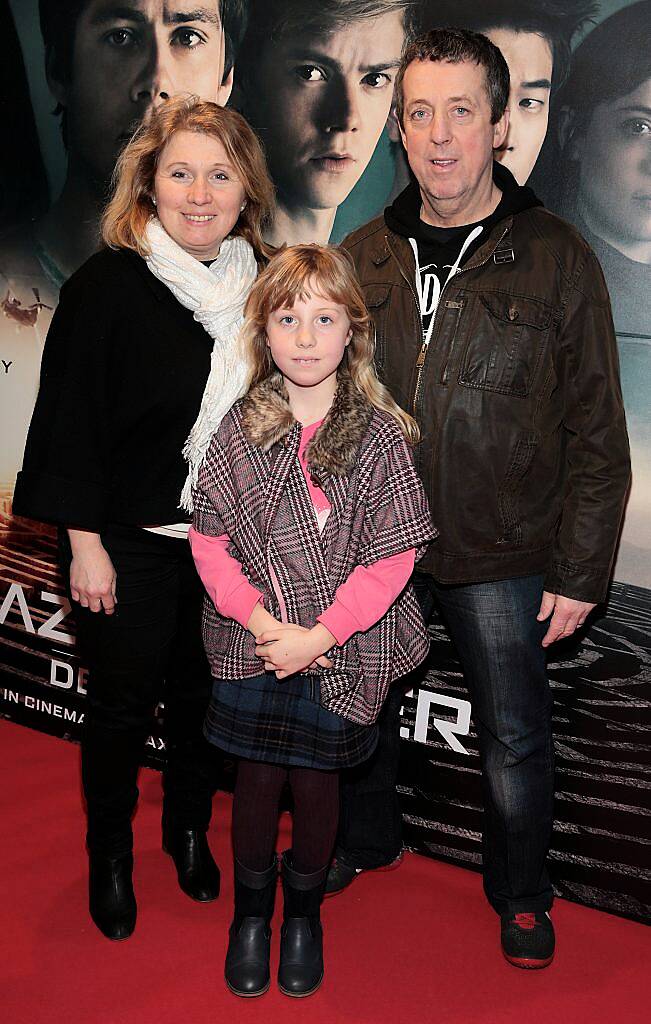 Liliana Walsh, Emma Walsh and Derry Walsh at the special preview screening of Maze Runner - The Death Cure at Cineworld IMAX, Dublin. Photo by Brian McEvoy