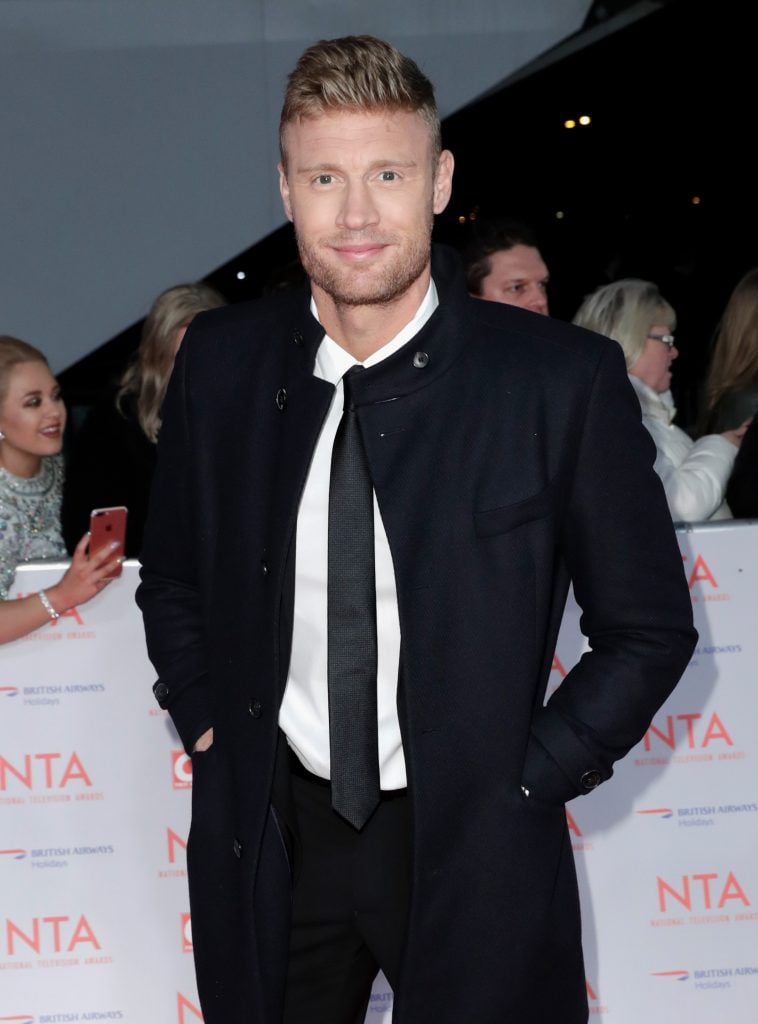 LONDON, ENGLAND - JANUARY 23:  Andrew Flintoff attends the National Television Awards 2018 at the O2 Arena on January 23, 2018 in London, England.  (Photo by John Phillips/Getty Images)