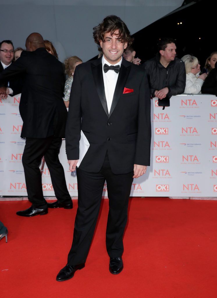 LONDON, ENGLAND - JANUARY 23:  James Argent attends the National Television Awards 2018 at the O2 Arena on January 23, 2018 in London, England.  (Photo by John Phillips/Getty Images)