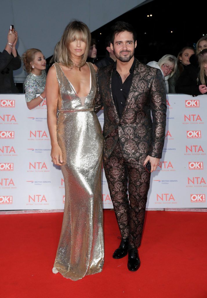 LONDON, ENGLAND - JANUARY 23:  Vogue Williams and Spencer Matthews attend the National Television Awards 2018 at the O2 Arena on January 23, 2018 in London, England.  (Photo by John Phillips/Getty Images)