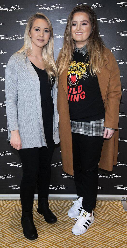 Kendra Becker and Gemma Leigh pictured at the Thomas Sabo S/S '18 launch in Herbert Park Hotel (23rd January). Photo by Patrick O'Leary