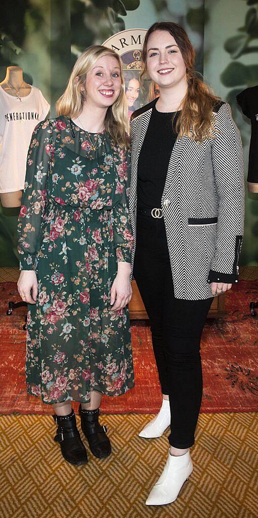 Claire Hyland and Niamh Campbell pictured at the Thomas Sabo S/S '18 launch in Herbert Park Hotel (23rd January). Photo by Patrick O'Leary