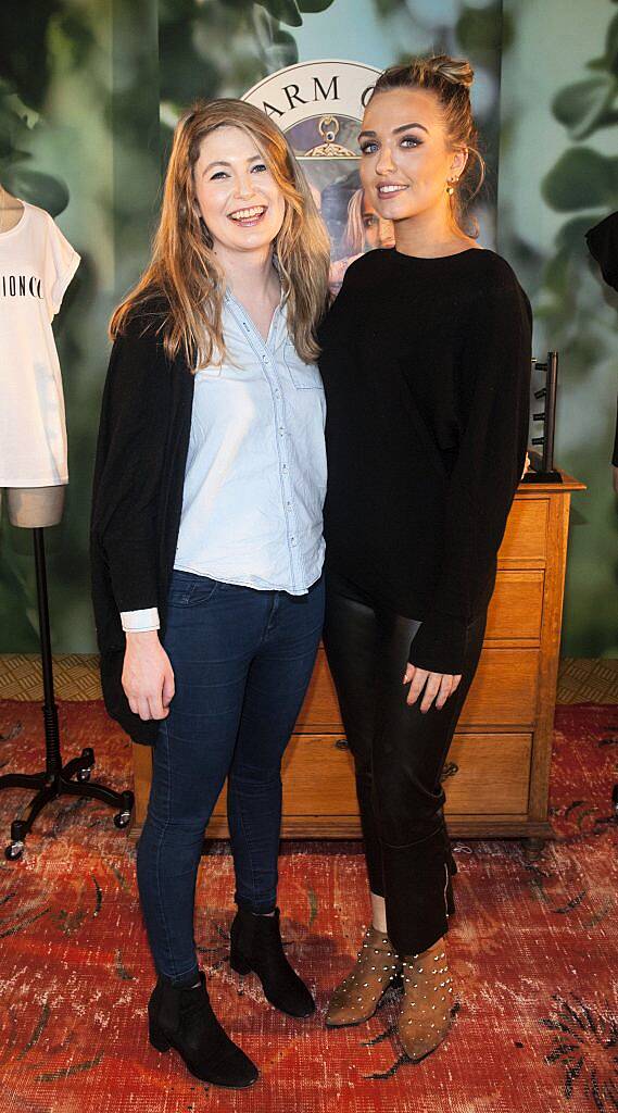 Hannah Popham and Niamh Kennedy pictured at the Thomas Sabo S/S '18 launch in Herbert Park Hotel (23rd January). Photo by Patrick O'Leary