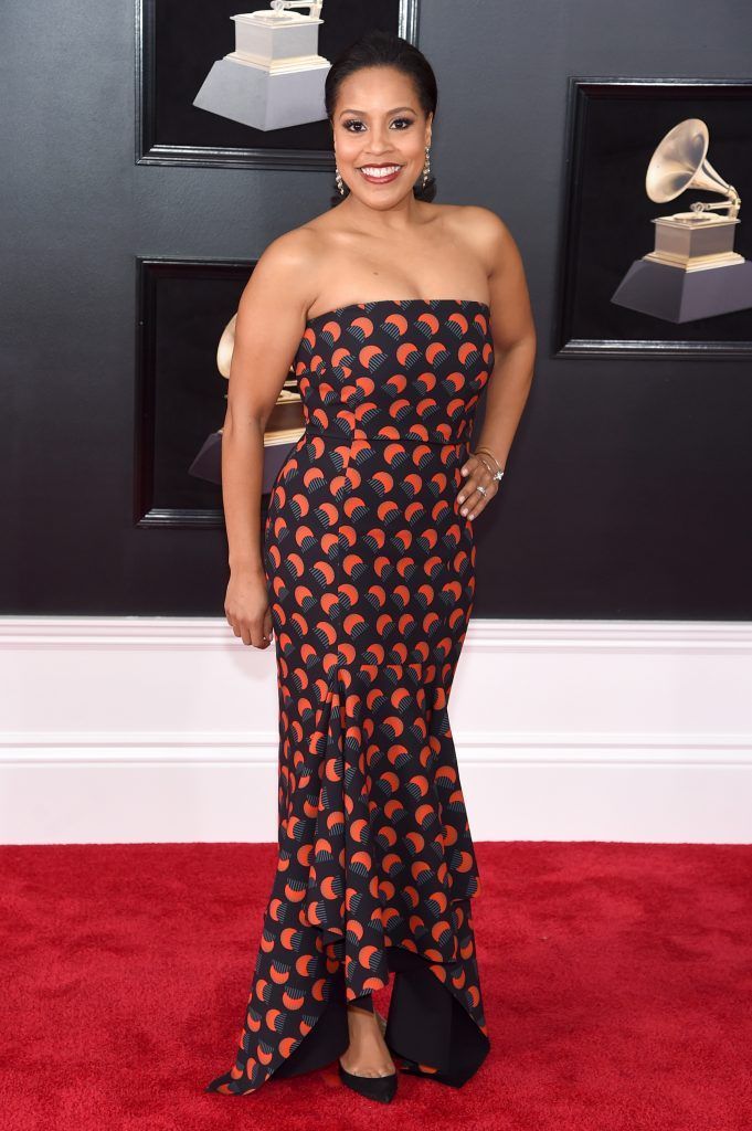 NEW YORK, NY - JANUARY 28:  TV personality Sheinelle Jones attends the 60th Annual GRAMMY Awards at Madison Square Garden on January 28, 2018 in New York City.  (Photo by Jamie McCarthy/Getty Images)