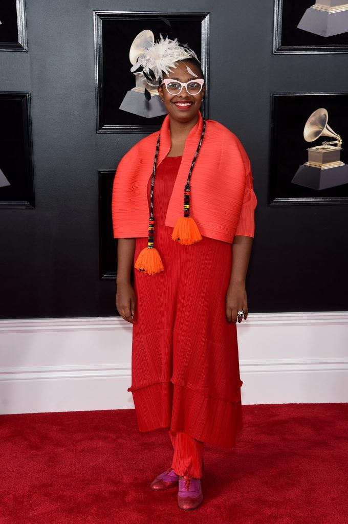 NEW YORK, NY - JANUARY 28:  Recording artist Cecile McLorin Salvant attends the 60th Annual GRAMMY Awards at Madison Square Garden on January 28, 2018 in New York City.  (Photo by Jamie McCarthy/Getty Images)
