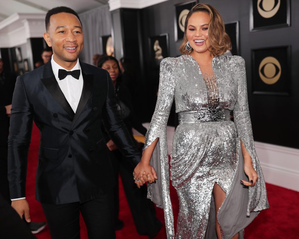 NEW YORK, NY - JANUARY 28:  Recording artist John Legend and model Chrissy Teigen attend the 60th Annual GRAMMY Awards at Madison Square Garden on January 28, 2018 in New York City.  (Photo by Christopher Polk/Getty Images for NARAS)