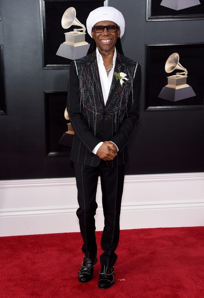 NEW YORK, NY - JANUARY 28:  Recording artist Nile Rodgers attends the 60th Annual GRAMMY Awards at Madison Square Garden on January 28, 2018 in New York City.  (Photo by Jamie McCarthy/Getty Images)