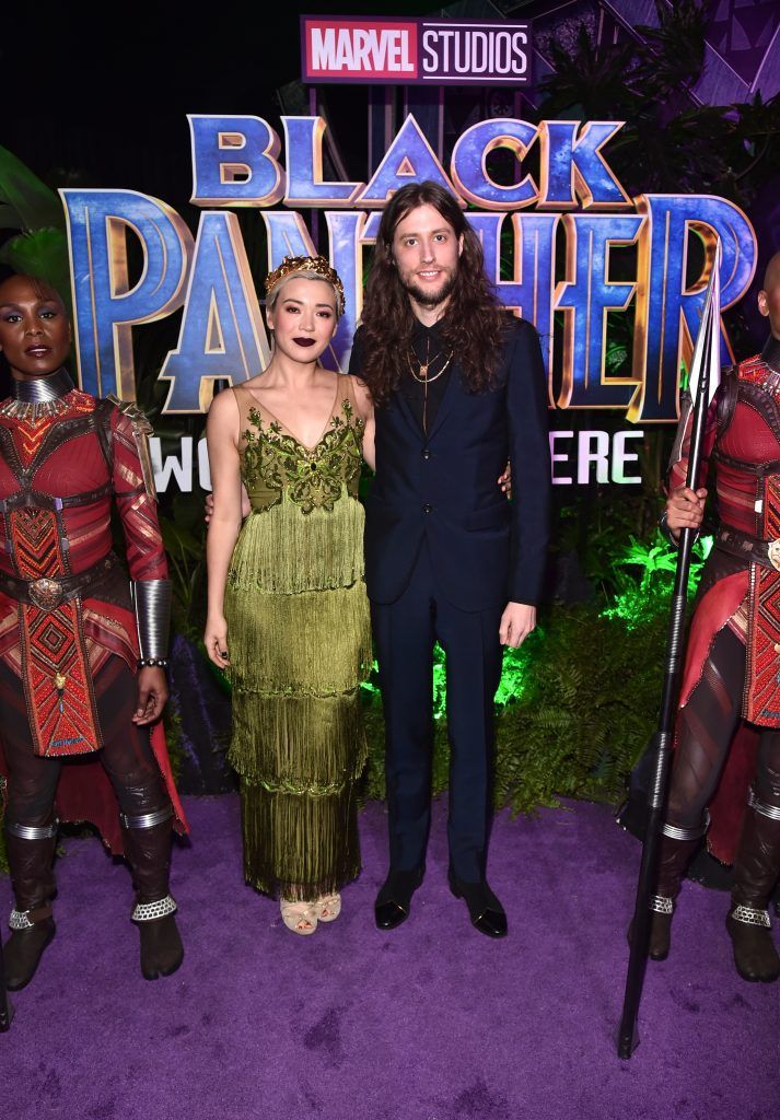 Composer Ludwig Goransson (R) and guest at the Los Angeles World Premiere of Marvel Studios' BLACK PANTHER at Dolby Theatre on January 29, 2018 in Hollywood, California.  (Photo by Alberto E. Rodriguez/Getty Images for Disney)