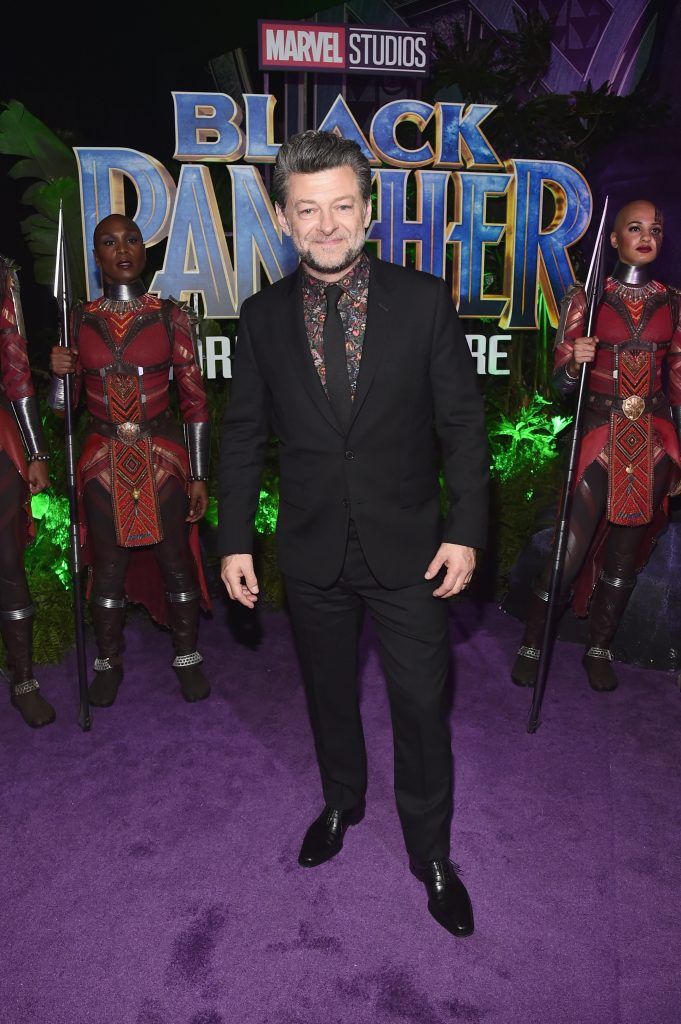 Actor Andy Serkis at the Los Angeles World Premiere of Marvel Studios' BLACK PANTHER at Dolby Theatre on January 29, 2018 in Hollywood, California.  (Photo by Alberto E. Rodriguez/Getty Images for Disney)