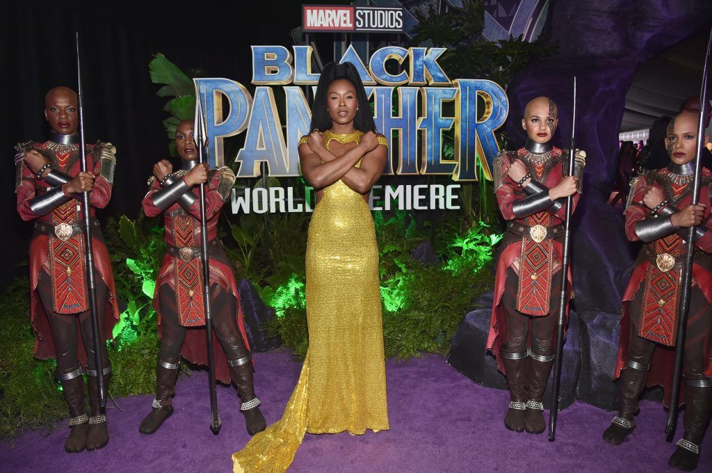 Actor Sydelle Noel (C) at the Los Angeles World Premiere of Marvel Studios' BLACK PANTHER at Dolby Theatre on January 29, 2018 in Hollywood, California.  (Photo by Alberto E. Rodriguez/Getty Images for Disney)