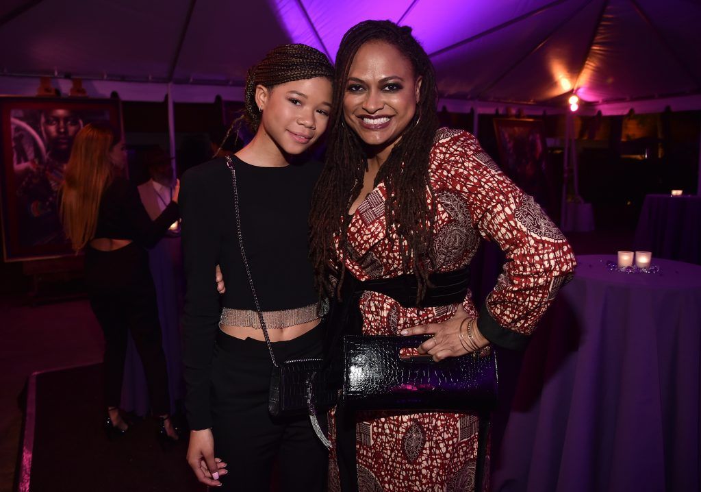 Actor Storm Reid (L) and director Ava DuVernay at the Los Angeles World Premiere of Marvel Studios' BLACK PANTHER at Dolby Theatre on January 29, 2018 in Hollywood, California.  (Photo by Alberto E. Rodriguez/Getty Images for Disney)
