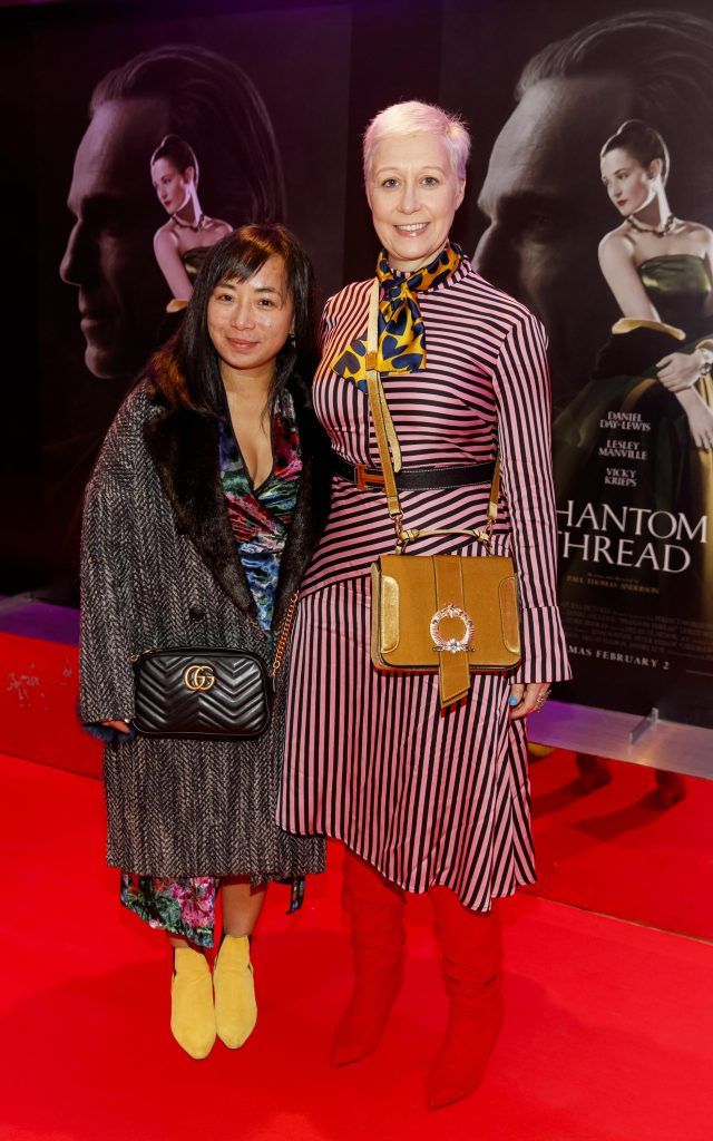 Ella de Guzman and Sonja Mohlich at the Universal Pictures special preview screening of Phantom Thread hosted by Lennon Courtney. At Dublin's Light House Cinema (30th January 2018). Picture Andres Poveda