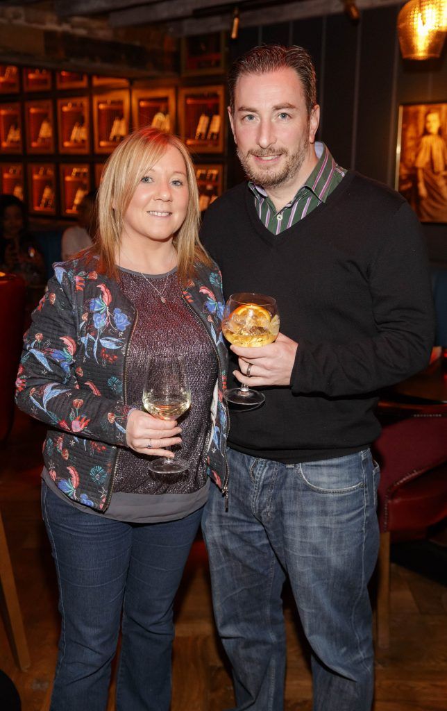 Carol and Phil Wharton at the relaunch of the lounge bar and Boss Crokers snug bar at Sandyford House in Sandyford Village, Dublin 18 (1st February 2018). Picture by Andres Poveda