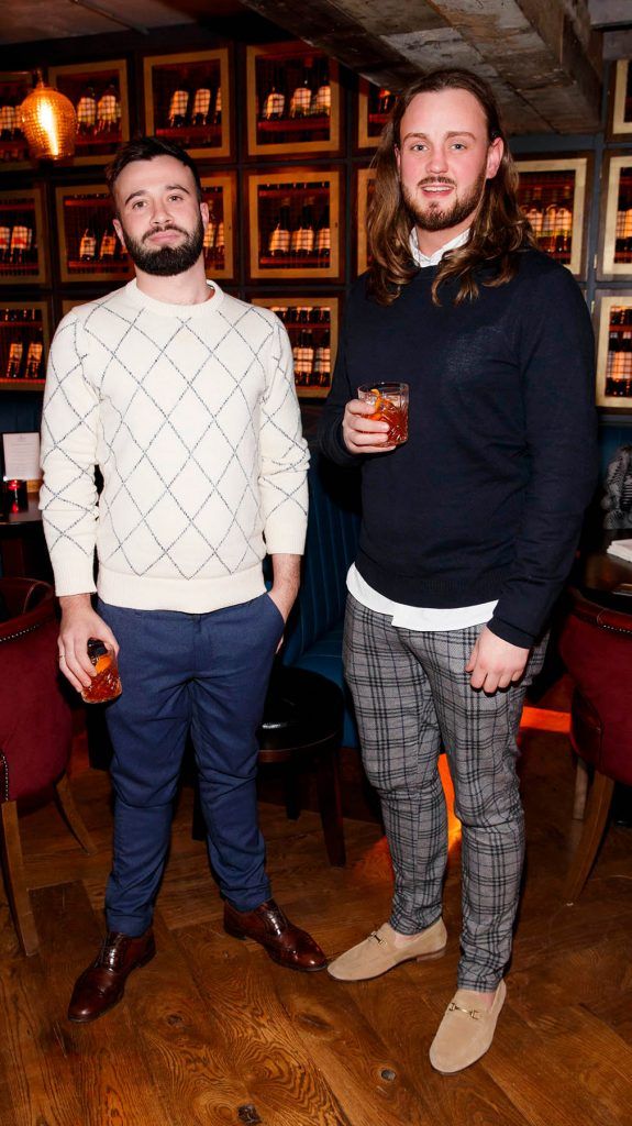 Jacob Long and Chris Mellon at the relaunch of the lounge bar and Boss Crokers snug bar at Sandyford House in Sandyford Village, Dublin 18 (1st February 2018). Picture by Andres Poveda
