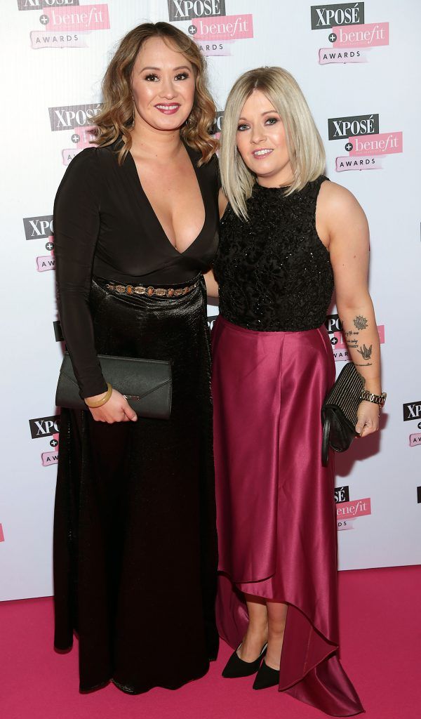 Emma Leary and Beth Kelly at the inaugural Xpose Benefit Awards that took place in The Mansion House, Dublin to celebrate the best in fashion and entertainment in Ireland. Picture: Brian McEvoy