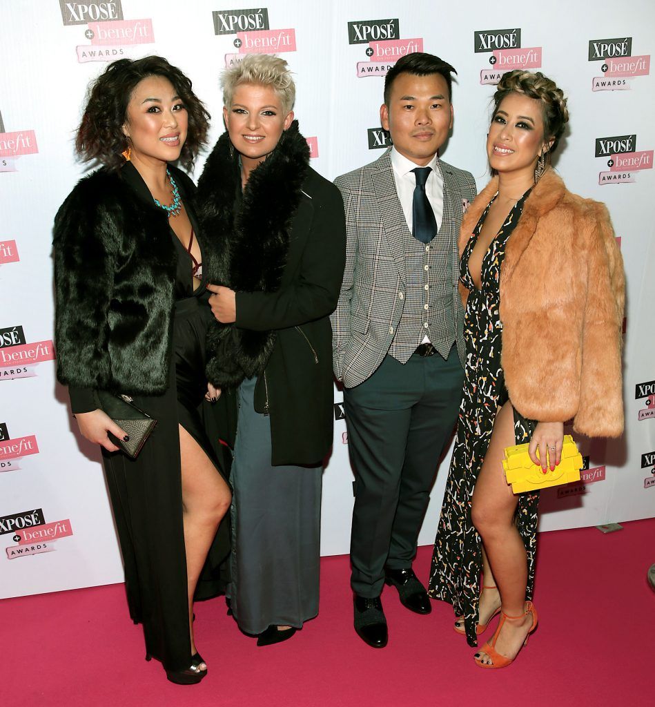 Judy wong, Timoa Stoilowa ,Roy Wong and Amanda Wong at the inaugural Xpose Benefit Awards that took place in The Mansion House, Dublin to celebrate the best in fashion and entertainment in Ireland. Picture: Brian McEvoy