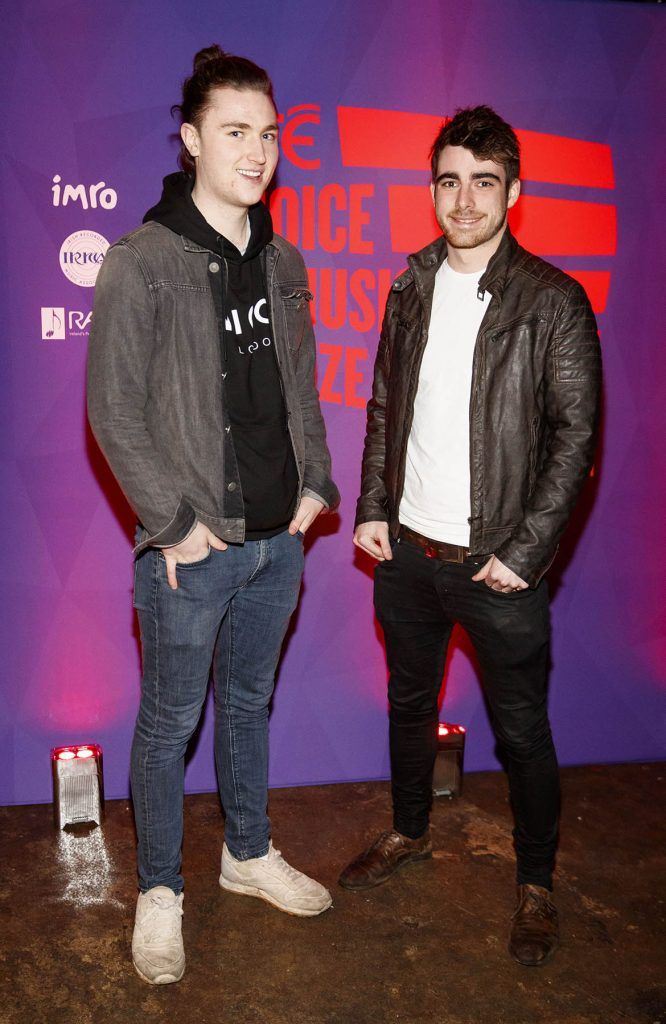 Geoff Gibbon and Danny Battles at the announcement of the shortlist for the RTÉ Choice Music Prize, Irish Song of the Year 2017 at Tramline, Dublin (31st January 2018). Picture: Andres Poveda