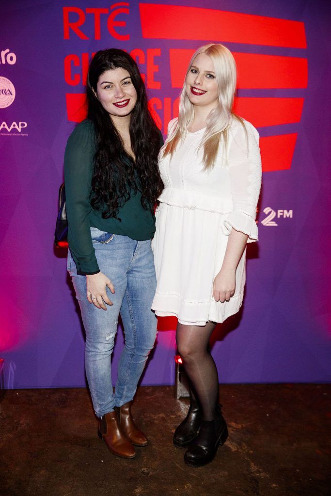 Cat Grewal and Dorothy Murphy at the announcement of the shortlist for the RTÉ Choice Music Prize, Irish Song of the Year 2017 at Tramline, Dublin (31st January 2018). Picture: Andres Poveda