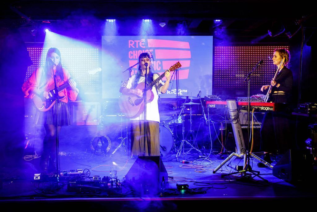 Wyvern Lingo pictured performing at the announcement of the shortlist for the RTÉ Choice Music Prize, Irish Song of the Year 2017 at Tramline, Dublin (31st January 2018). Picture: Andres Poveda