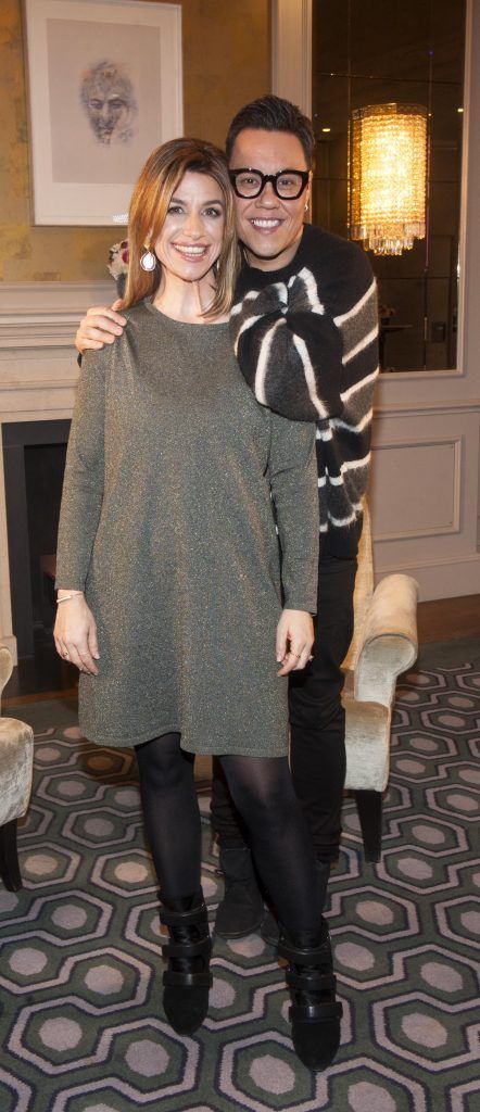 Clare McKenna and Gok Wan pictured at Gok Wan and Danielle Mahon's launch of their Fashion and Beauty Collective roadshows in the Westbury Hotel, Dublin. Photo: Patrick O'Leary