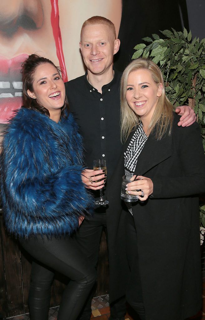 Sarah Regan, Conor McCrohan and Clodagh Watson pictured at the opening of new entertainment venue R.I.O.T in Aston Quay, Dublin. Photo by Brian McEvoy