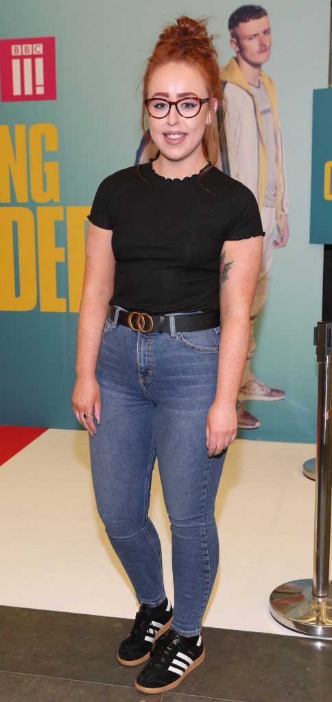 Tara Brennan at the launch of the new Young Offenders television series at the ODEON Cinema in Point Square, Dublin. 'The Young Offenders' debuts on RTE2 on Thursday 8th February at 9.30pm. Photo by Morris Wall