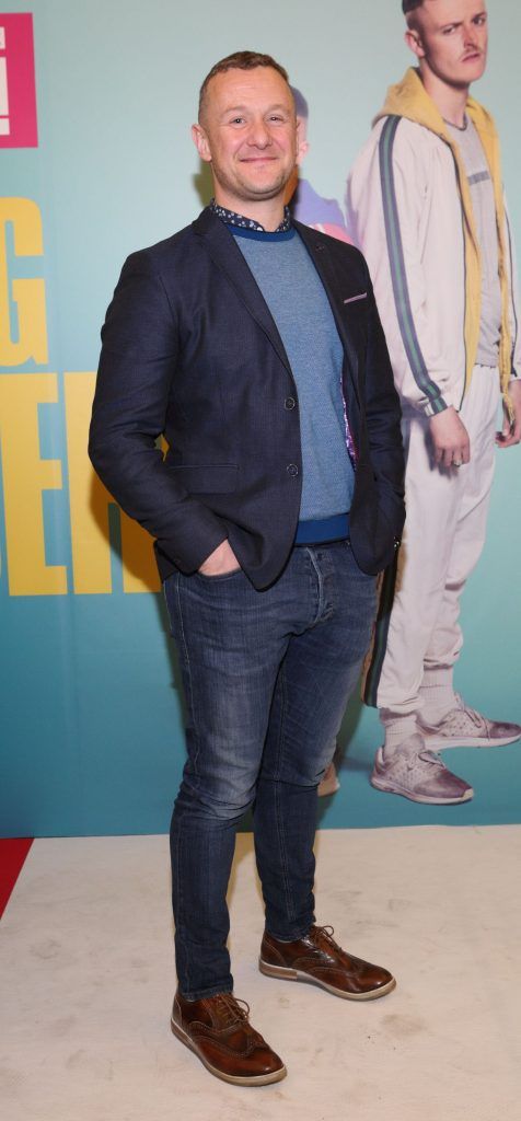 PJ Gallagher at the launch of the new Young Offenders television series at the ODEON Cinema in Point Square, Dublin. 'The Young Offenders' debuts on RTE2 on Thursday 8th February at 9.30pm. Photo by Morris Wall