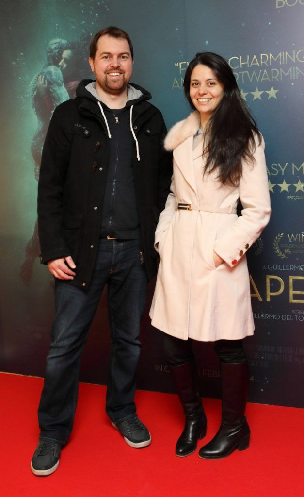 Patrick Anderson and Julianna Apolinario at the Irish premiere of The Shape of Water at The Lighthouse Cinema, Dublin. Picture: Brian McEvoy Photography