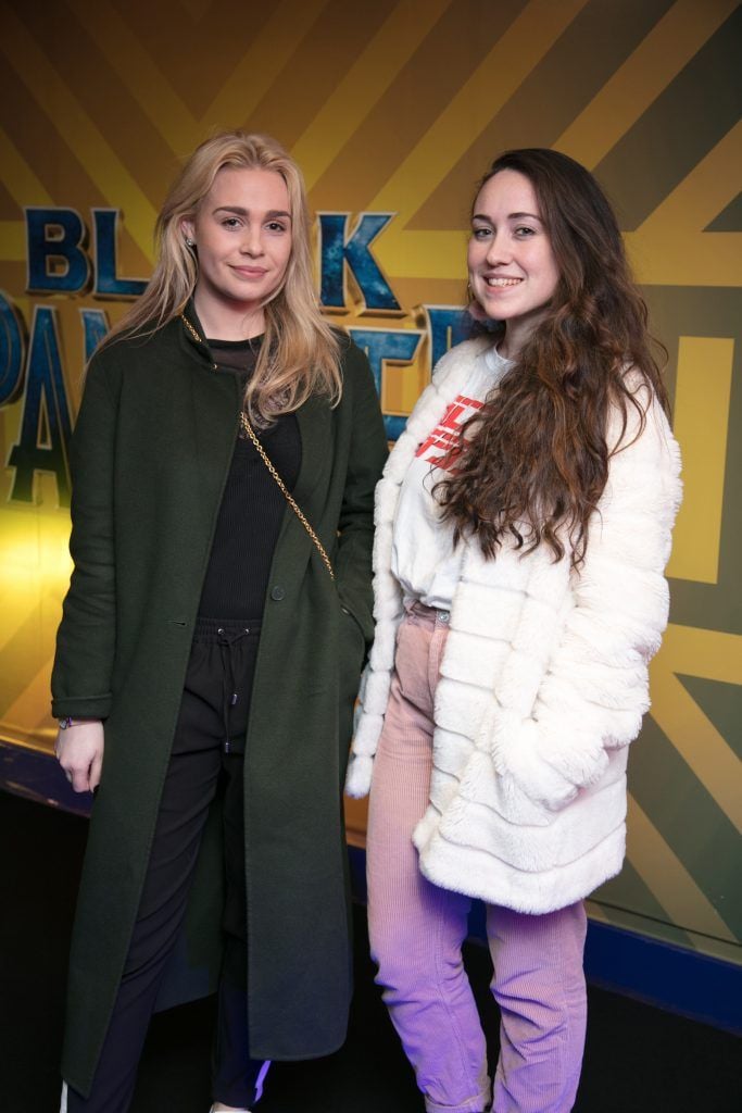 Emma  Pope & Niamh Tumbleton pictured at the special preview screening of Marvel's Black Panther in Cineworld Parnell Street. Photo: Anthony Woods.