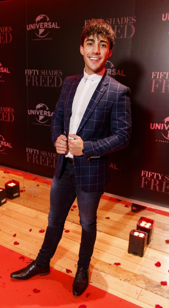 Jake Carter pictured at Universal Pictures screening of Fifty Shades Freed at the Light House Cinema, Dublin. Picture: Andres Poveda