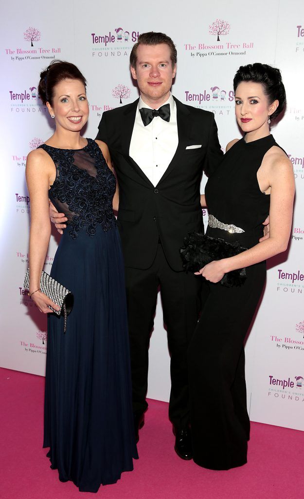 Jenny Nolan, Colin O Shea and Rachel O Shea  at the inaugural Blossom Tree Ball by Pippa O'Connor Ormond in aid of Temple Street Hospital at The K Club, Co Kildare. Photo: Brian McEvoy Photography