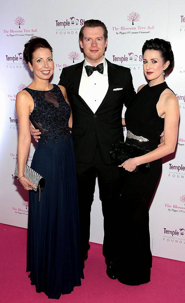 Jenny Nolan, Colin O Shea and Rachel O Shea  at the inaugural Blossom Tree Ball by Pippa O'Connor Ormond in aid of Temple Street Hospital at The K Club, Co Kildare. Photo: Brian McEvoy Photography