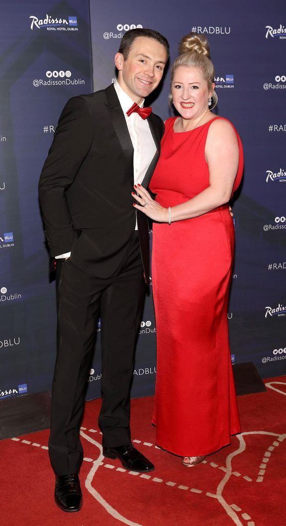 Carl Payne and Samanthat Payne at the CARI Red Ball 2018 at The Radisson Blu Hotel, Golden Lane, Dublin. Photo: Brian McEvoy Photography