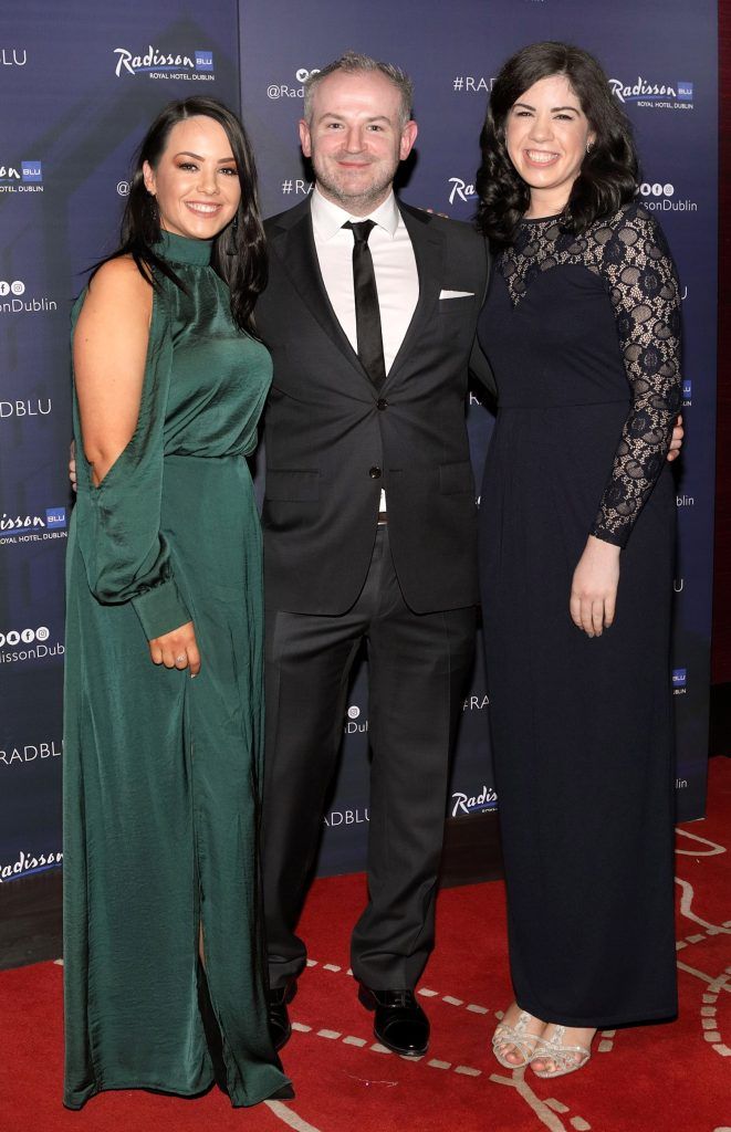 Alison Miller, Shane Harnett and Jayne Miller  at the CARI Red Ball 2018 at The Radisson Blu Hotel, Golden Lane, Dublin. Photo: Brian McEvoy Photography
