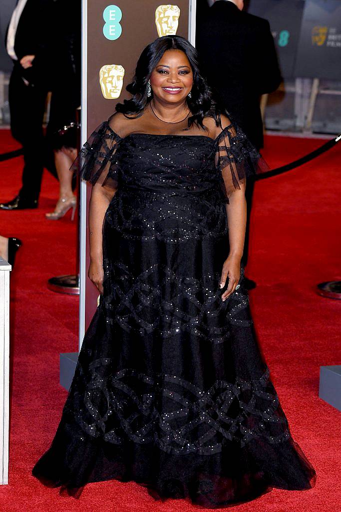 LONDON, ENGLAND - FEBRUARY 18: Octavia Spencer attends the EE British Academy Film Awards (BAFTA) held at Royal Albert Hall on February 18, 2018 in London, England.  (Photo by Jeff Spicer/Jeff Spicer/Getty Images)