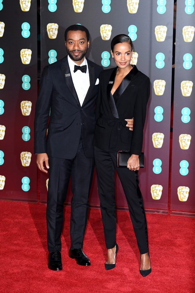 LONDON, ENGLAND - FEBRUARY 18: Chiwetel Ejiofor and Frances Aaternir attend the EE British Academy Film Awards (BAFTA) held at Royal Albert Hall on February 18, 2018 in London, England.  (Photo by Jeff Spicer/Jeff Spicer/Getty Images)