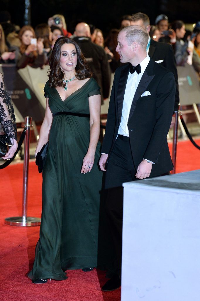 LONDON, ENGLAND - FEBRUARY 18:  Prince William, Duke of Cambridge and Catherine, Duchess of Cambridge attend the EE British Academy Film Awards (BAFTA) held at Royal Albert Hall on February 18, 2018 in London, England.  (Photo by Jeff Spicer/Jeff Spicer/Getty Images)