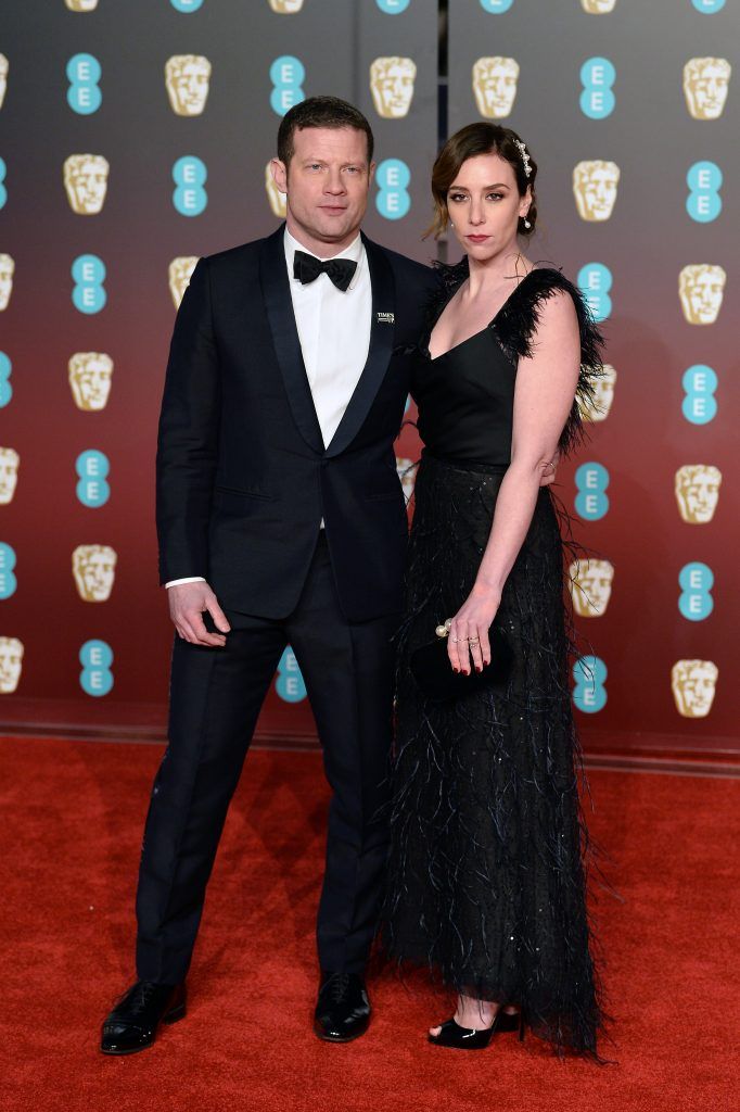 LONDON, ENGLAND - FEBRUARY 18:  Presenter Dermot O'Leary (L) and Dee Koppang attend the EE British Academy Film Awards (BAFTA) held at Royal Albert Hall on February 18, 2018 in London, England.  (Photo by Jeff Spicer/Jeff Spicer/Getty Images)