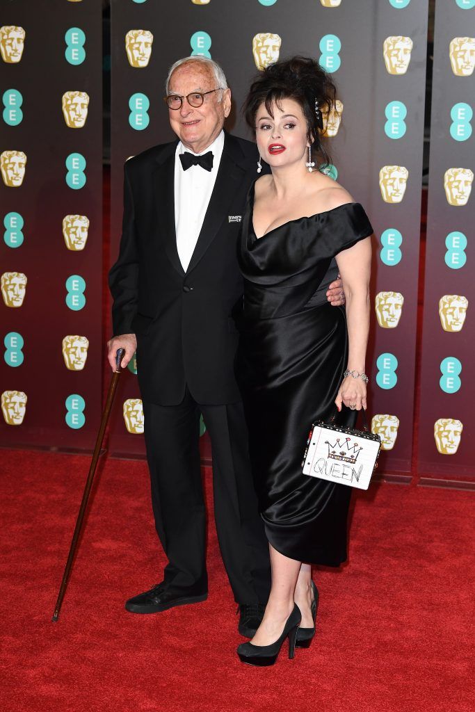 LONDON, ENGLAND - FEBRUARY 18: James Ivory and Helena Bonham Carter attend the EE British Academy Film Awards (BAFTA) held at Royal Albert Hall on February 18, 2018 in London, England.  (Photo by Jeff Spicer/Jeff Spicer/Getty Images)