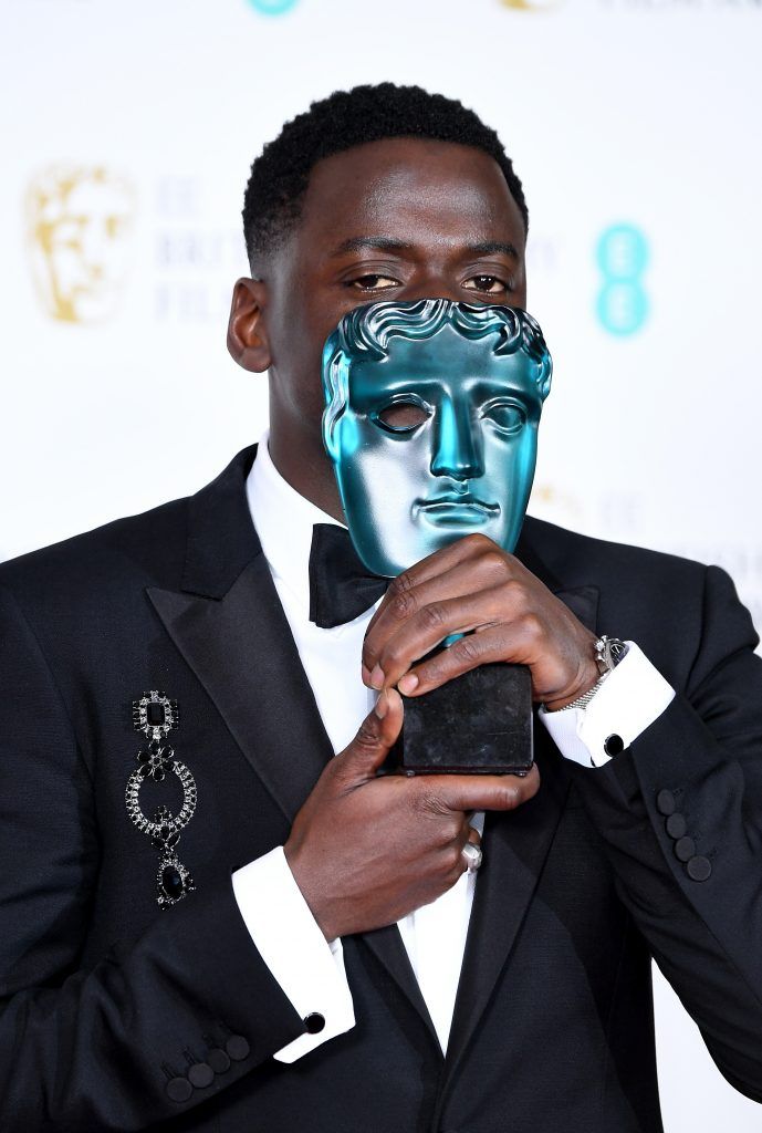 Actor Daniel Kaluuya, winner for the EE Rising Star award, poses in the press room during the EE British Academy Film Awards (BAFTA) held at Royal Albert Hall on February 18, 2018 in London, England.  (Photo by Jeff Spicer/Jeff Spicer/Getty Images)