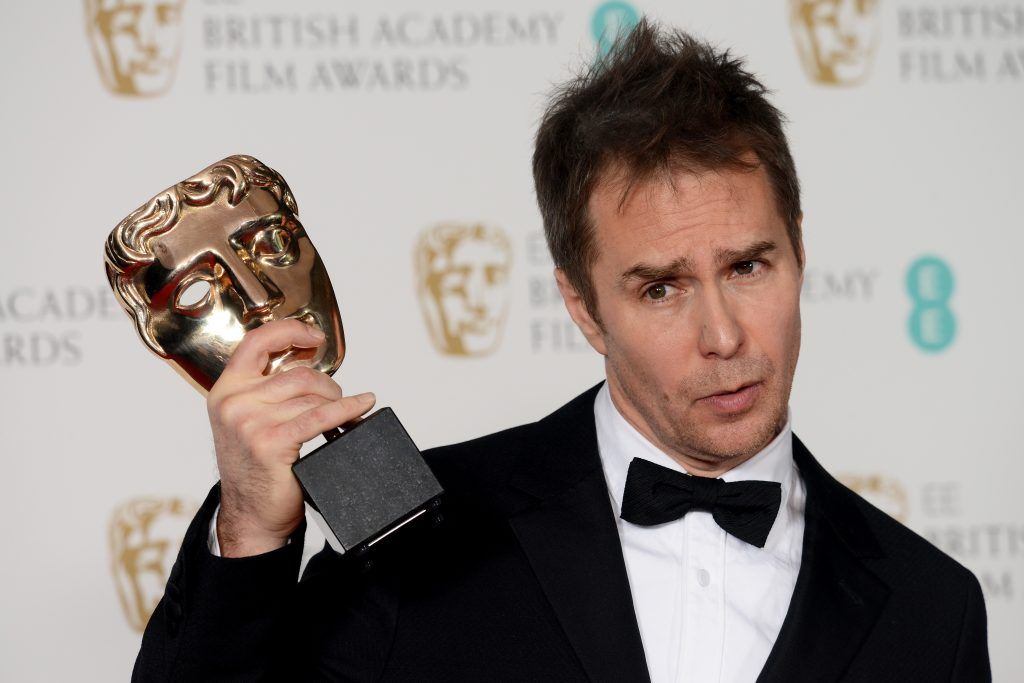 Winner of Supporting Actor for 'Three Billboards Outside Ebbing, Missouri', Sam Rockwell poses in the press room during the EE British Academy Film Awards (BAFTAs) held at Royal Albert Hall on February 18, 2018 in London, England.  (Photo by Dave J Hogan/Dave J Hogan/Getty Images)