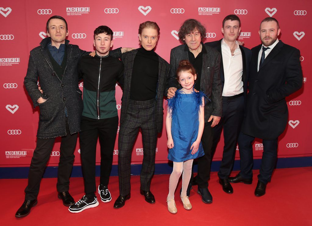 Lance Daly, Barry Keoghan, Freddie Fox, Ella Lee, Stephen Rea, James Frecheville and Moe Dunford at the screening of Black 47 for the Gala Opening of the Audi Dublin International Film Festival.  Picture by Brian McEvoy