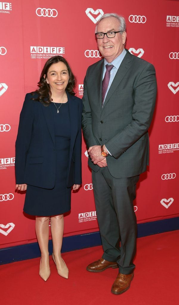 Jackie Ellis and  Kevin Vickers -Canadian Ambassador to Ireland pictured at the Audi Dublin International Film Festival Gala Irish premiere of Oscar-nominated animation The Breadwinner. Picture by Brian McEvoy