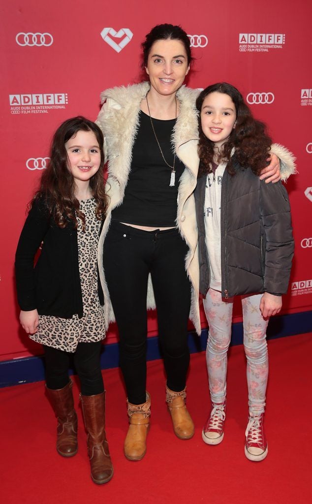 Isobel Gallagher, Deirdre Barry and Amina Gallagher pictured at the Audi Dublin International Film Festival Gala Irish premiere of Oscar-nominated animation The Breadwinner. Picture by Brian McEvoy