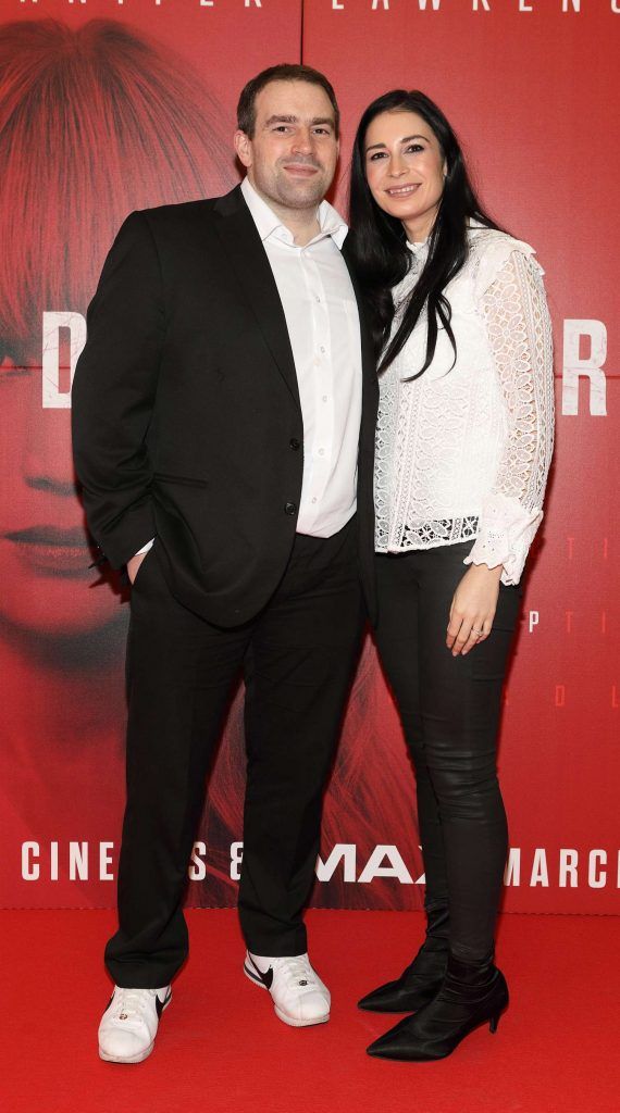 Owen Finn and Jessica Hughes  at the special preview screening of Red Sparrow at the ODEON Cinema, Point Square. Photo by Brian McEvoy