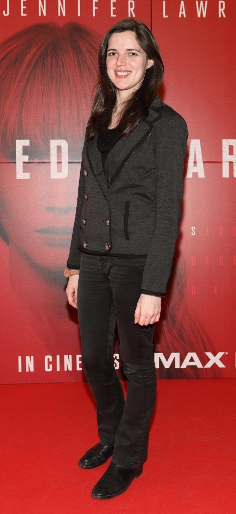 Dee Molumby  at the special preview screening of Red Sparrow at the ODEON Cinema, Point Square. Photo by Brian McEvoy