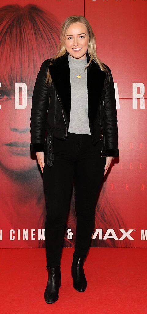 Caitlin O'Neill  at the special preview screening of Red Sparrow at the ODEON Cinema, Point Square. Photo by Brian McEvoy